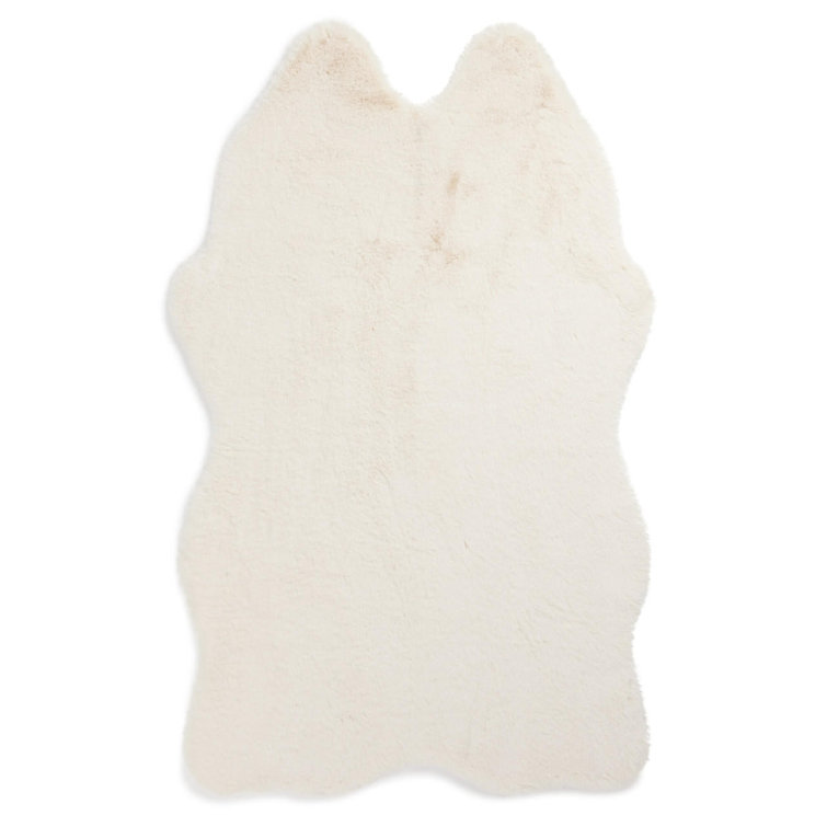 FABULOUSFURS Faux Sheepskin Area Rug Ivory Wayfair